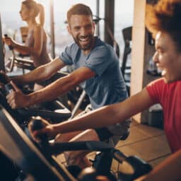 Friends exercise together